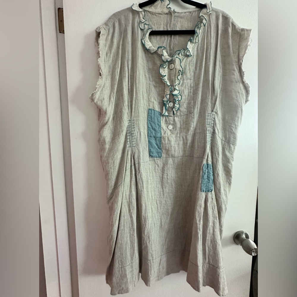 Magnolia Pearl - Rare - Love Collection Linen Patchwork Dress